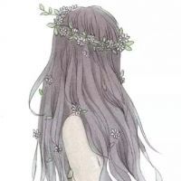 13张清新手绘女生背影头像 软萌卡通款超适合当头像