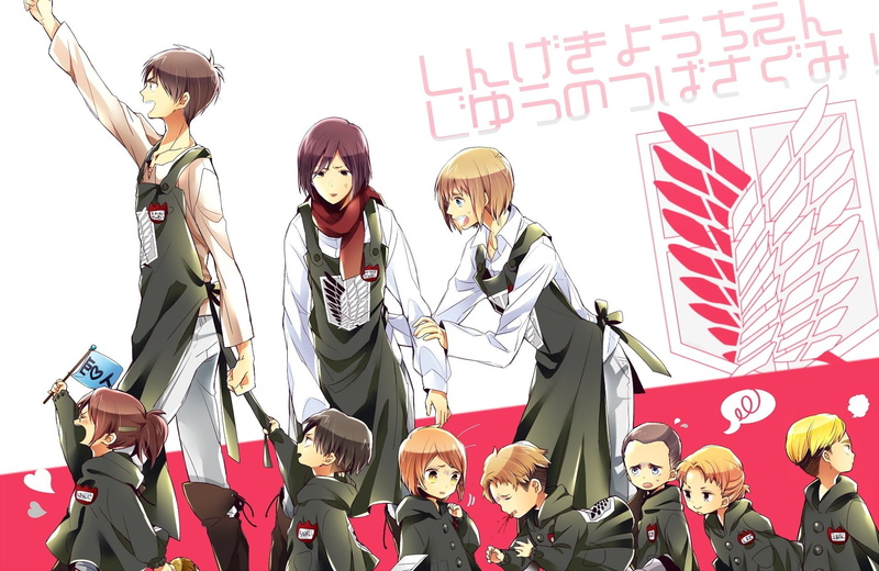 《进击的巨人》角色壁纸合集：艾尔文小队成员&阿尔敏高清壁纸