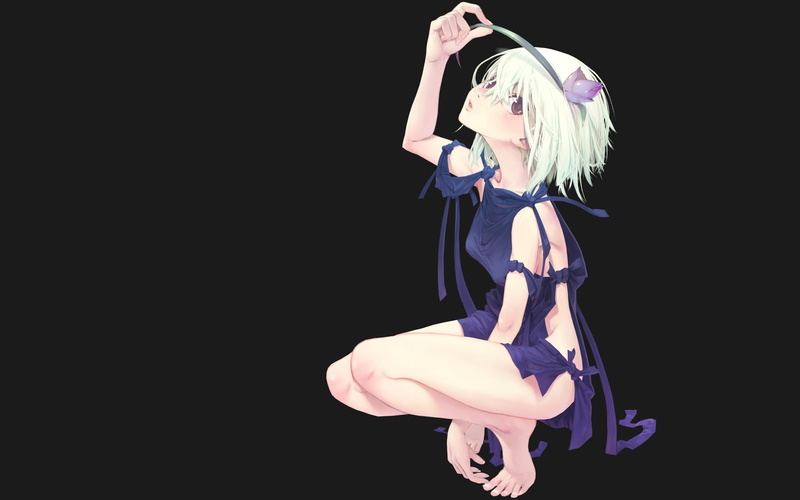 白发少女告别月下废墟 简约画风治愈壁纸合集