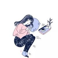28张简约手绘黑白少女头像合集