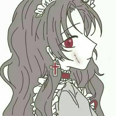 32张高清黑暗丧气动漫女生头像 氛围感拉满