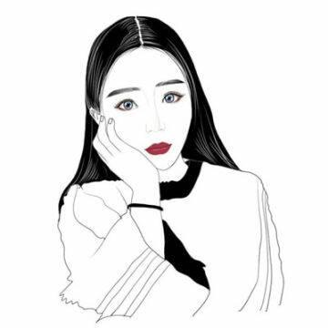 12张高清冷酷风黑白手绘女生头像