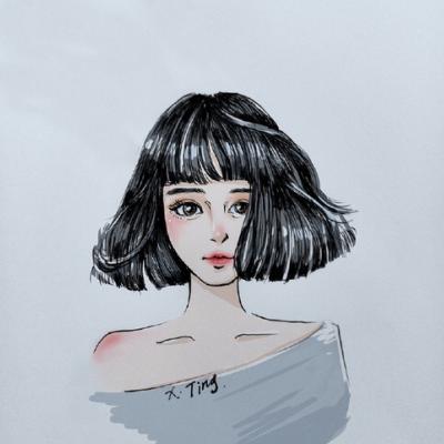 15张简约大方女生手绘微信头像 高清又好看