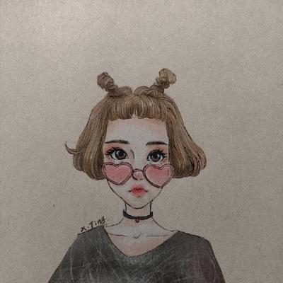 15张简约大方女生手绘微信头像 高清又好看