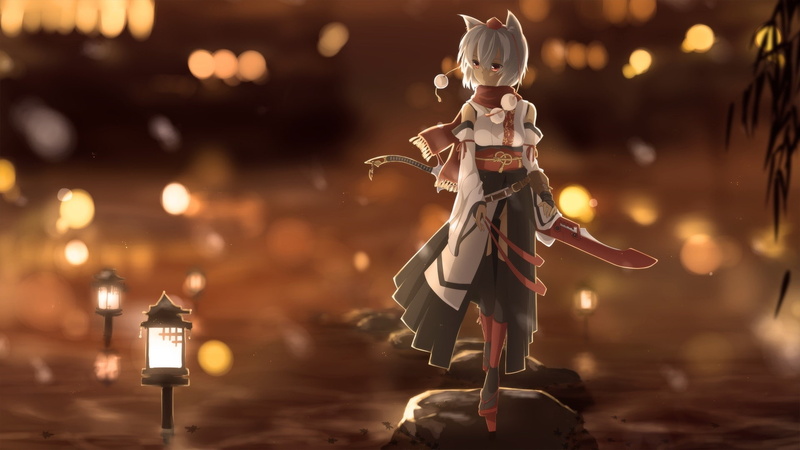 犬走椛的兽耳壁纸来啦！东方project动漫少女高清图