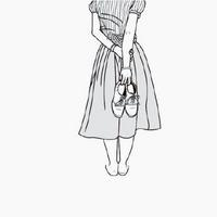 28张简约手绘黑白少女头像合集