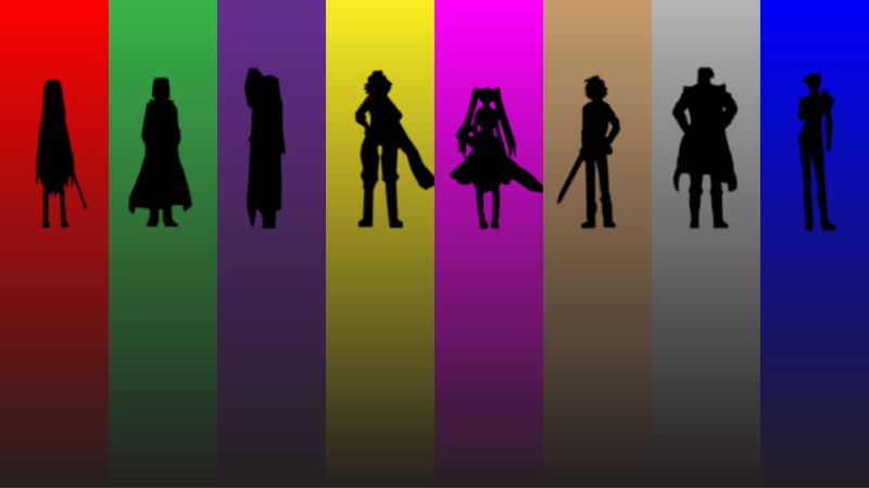 《斩！赤红之瞳》高清动漫壁纸合集 男性女性剪影商务风多色背景