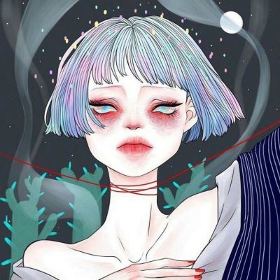 8张高清诡异风格！恐怖动漫女生头像合集