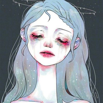 8张高清诡异风格！恐怖动漫女生头像合集