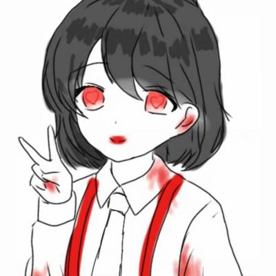 13张高清病娇女生动漫头像 暗黑血腥黑化风格