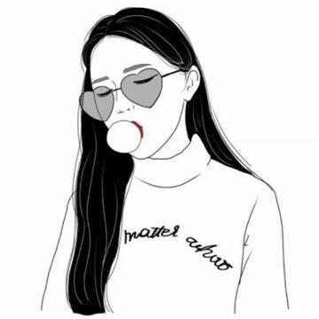 12张高清冷酷风黑白手绘女生头像