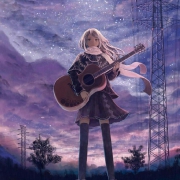 单张弹吉他的动漫女孩头像分享