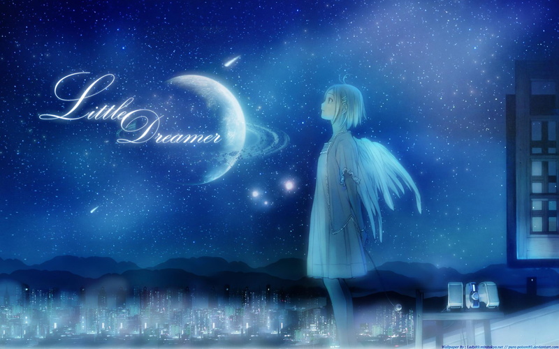 梦幻蓝调少女月夜幻想壁纸 1080P高清