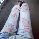 11张女生破洞牛仔裤部位头像合集