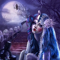 21张暗黑感拉满！惊悚风动漫女生QQ黑化头像合集