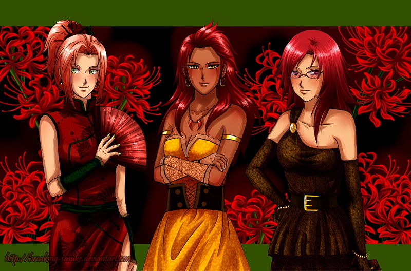 香艳火影壁纸！春野樱和香磷高清美图合集