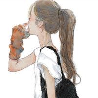 13张清新手绘女生背影头像 软萌卡通款超适合当头像