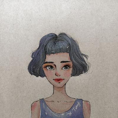 15张简约大方女生手绘微信头像 高清又好看
