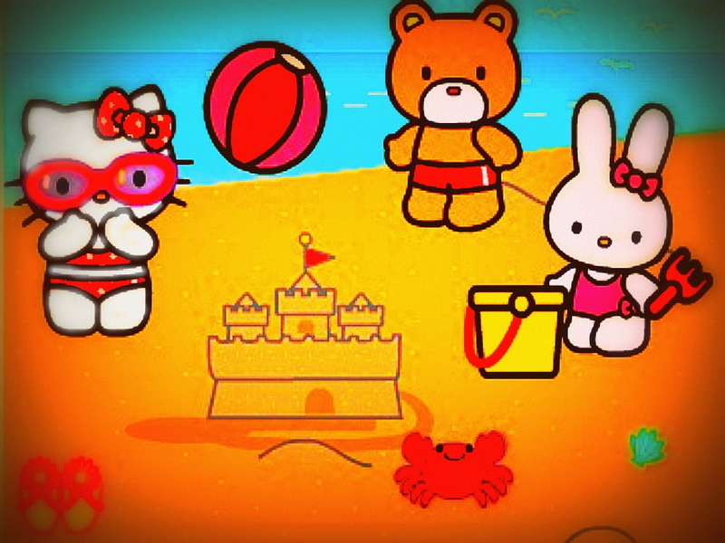 Hello Kitty和朋友们的海边蟹主题壁纸合集