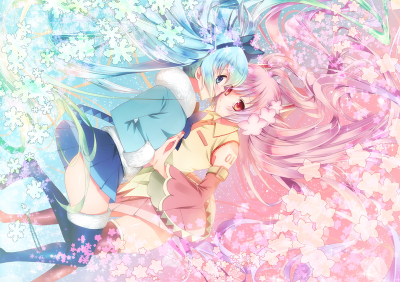 雪初音樱花雪花壁纸合集