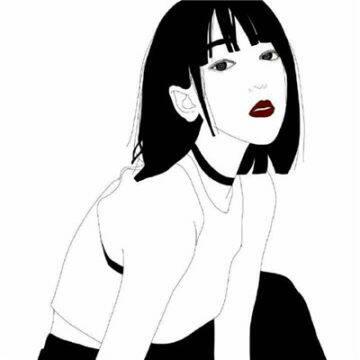 12张高清冷酷风黑白手绘女生头像