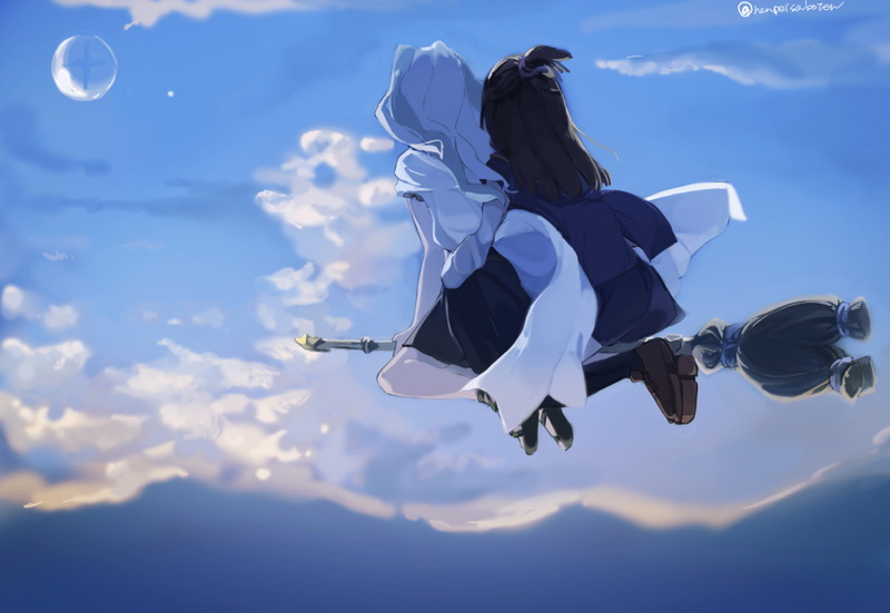 动漫壁纸：小魔女学园戴安娜与伙伴们的户外山景