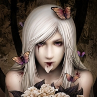 21张暗黑感拉满！惊悚风动漫女生QQ黑化头像合集