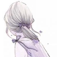 13张清新手绘女生背影头像 软萌卡通款超适合当头像