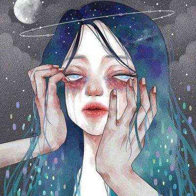 8张高清诡异风格！恐怖动漫女生头像合集