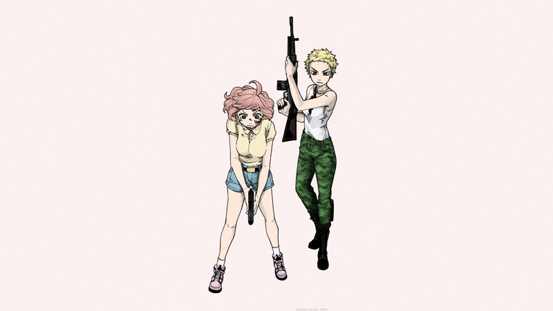 金发少女配机枪！1080P高清动漫壁纸合集
