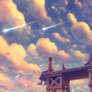 漫画女生看流星的单张头像来了