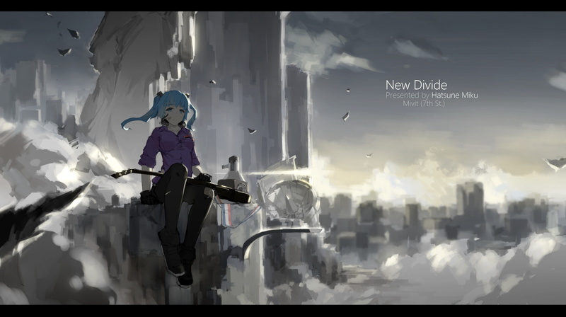 2500×1400分辨率初音未来坐姿高清壁纸 还有多款Vocaloid角色壁纸可选