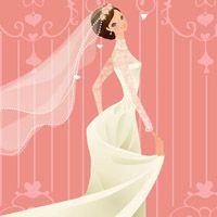 15张超绝！穿婚纱的唯美卡通女生头像