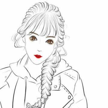 12张高清冷酷风黑白手绘女生头像