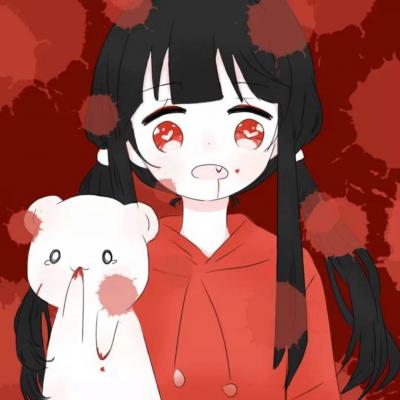 13张高清病娇女生动漫头像 暗黑血腥黑化风格