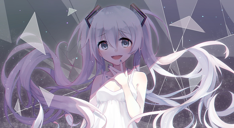 白发初音未来！病娇感拉满的绝美同人壁纸