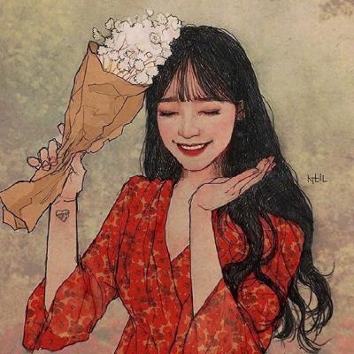 15张简约大方女生手绘微信头像 高清又好看