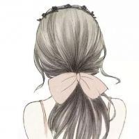 13张清新手绘女生背影头像 软萌卡通款超适合当头像