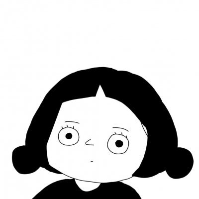 16张可爱女生黑白简笔画头像 高清无水印合集