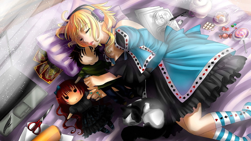 绝美二次元金发短发少女壁纸合集 闭眼露齿氛围感拉满