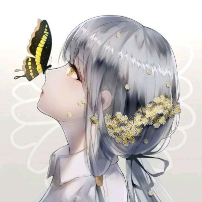 带蝴蝶的伤感动漫女生头像 6张高清合集