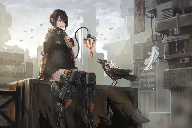 短发机甲少女乌鸦壁纸合集