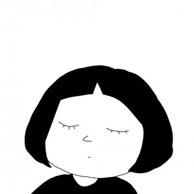 16张可爱女生黑白简笔画头像 高清无水印合集