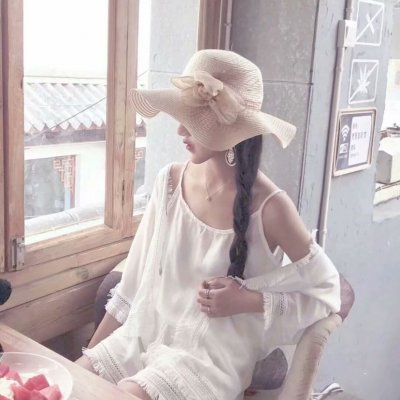 18张高清好看的女生戴帽子背影/侧脸QQ头像