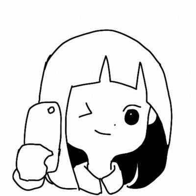 16张可爱女生黑白简笔画头像 高清无水印合集