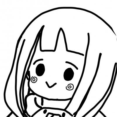 16张可爱女生黑白简笔画头像 高清无水印合集