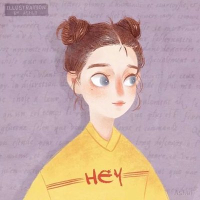 26张高清简约款！适合当微信头像的手绘女生头像合集