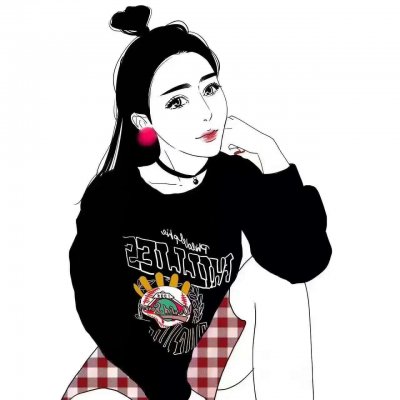 24张高清黑白时尚女生手绘头像合集