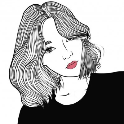 24张高清黑白时尚女生手绘头像合集