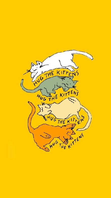 软萌治愈！这套猫咪插画壁纸太适合当手机背景了